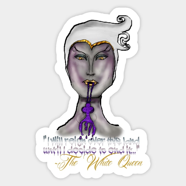 (Ali in Wundaland)The White Queen Sticker by LEclectiqueNoir